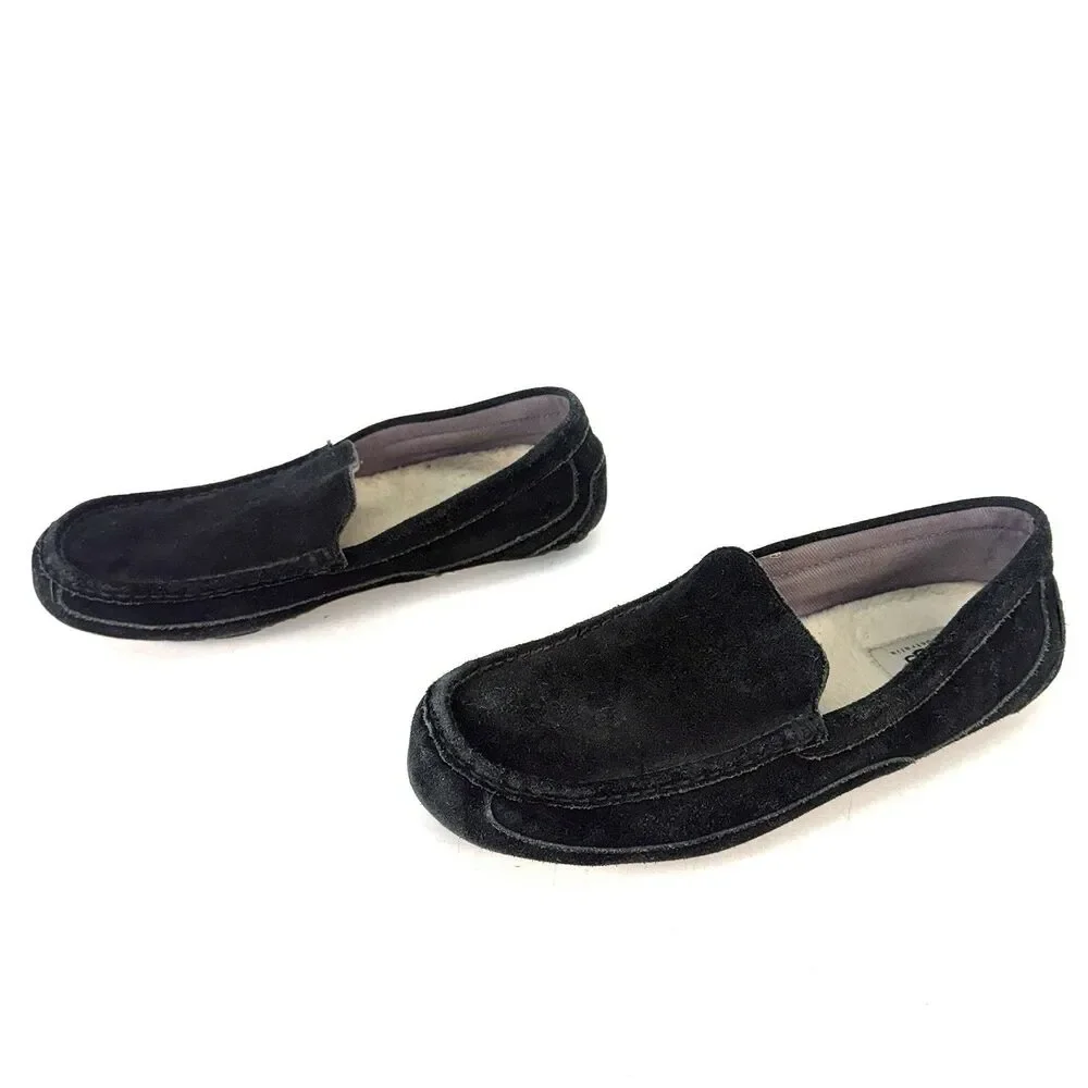 Ugg Australia Alder Black Suede 1003419 Men's Loafer Size 10 Slippers